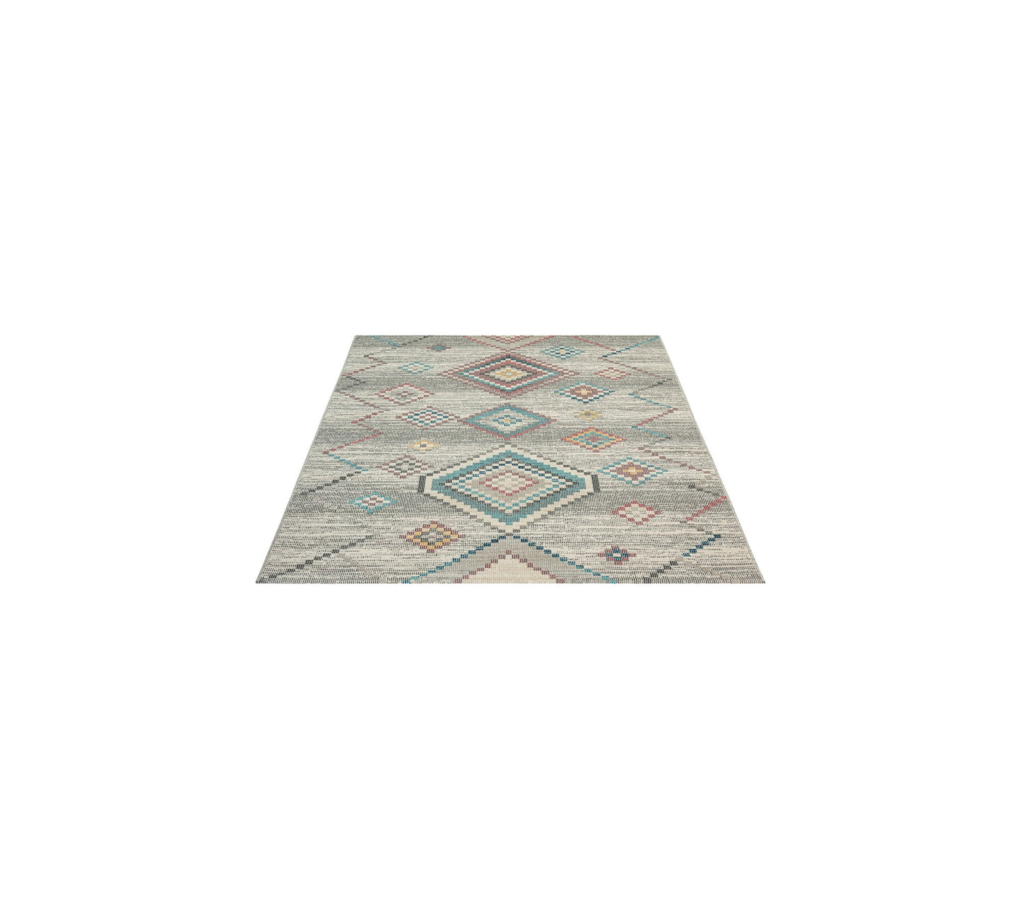 Teppich Stammesraute Creme rechteckig - 170cm x 120cm