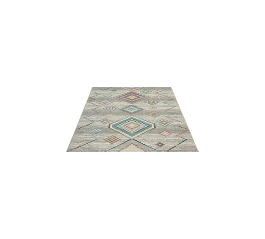 Teppich Stammesraute Creme rechteckig - 170cm x 120cm