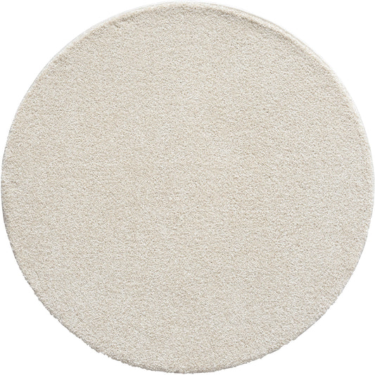 Teppich Flockennest Creme rund - 120cm x 120cm