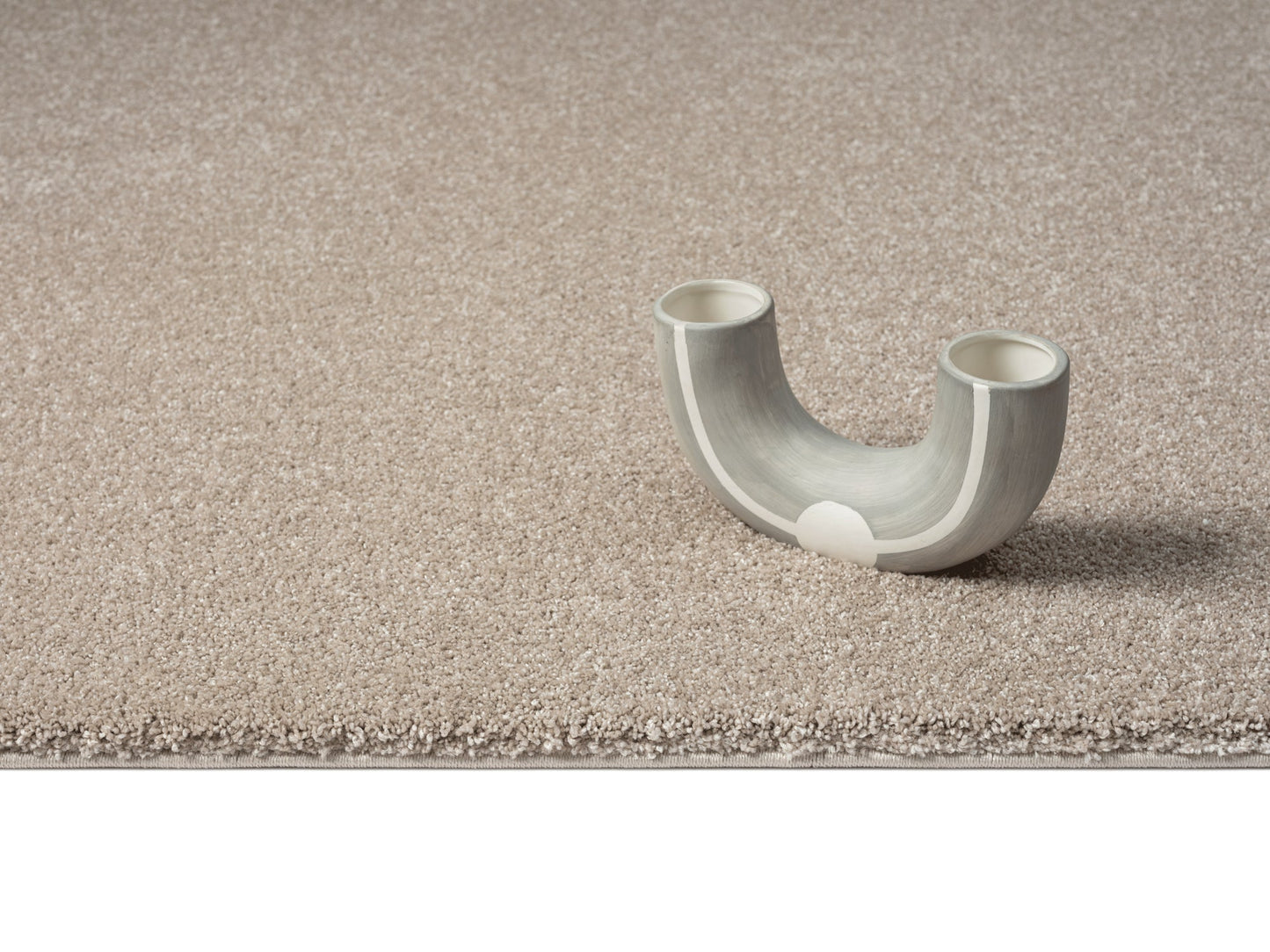 Teppich Flockenweich Beige Läufer - 250cm x 80cm