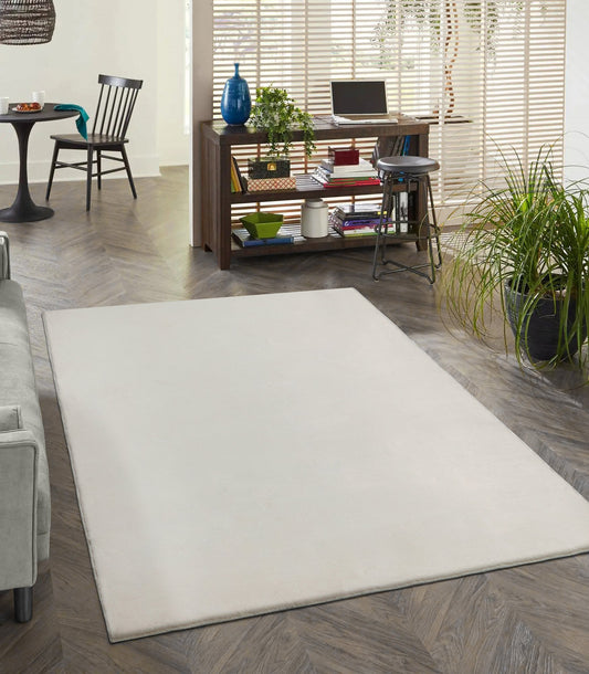 Teppich Feinsamtgefühl Creme rechteckig - 220cm x 160cm