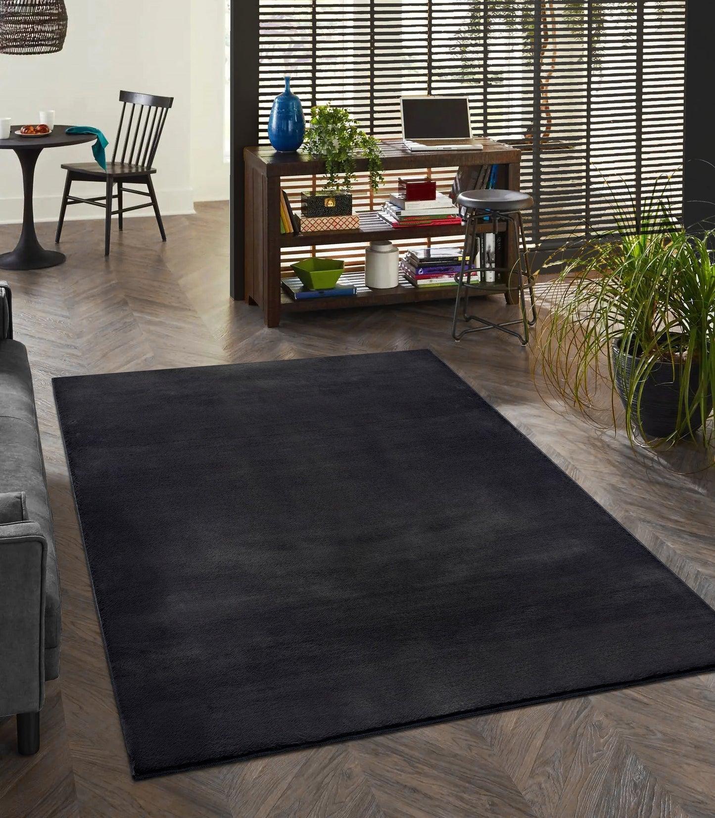 Teppich Wohnwärme Schwarz rechteckig - 220cm x 160cm