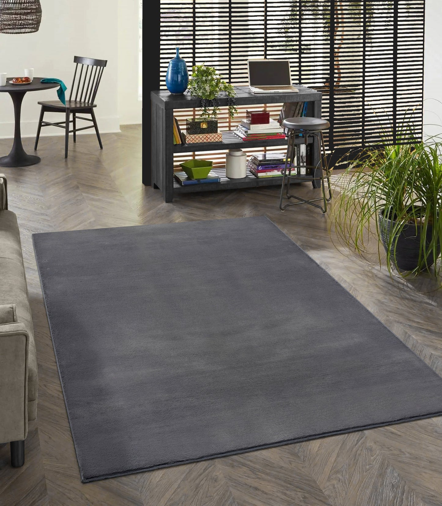 Teppich Edelflorgefühl Anthrazit rechteckig - 280cm x 200cm
