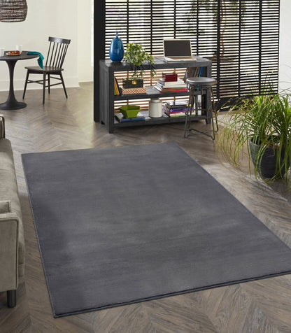 Teppich Wohlfühlglanz Anthrazit rechteckig - 340cm x 240cm