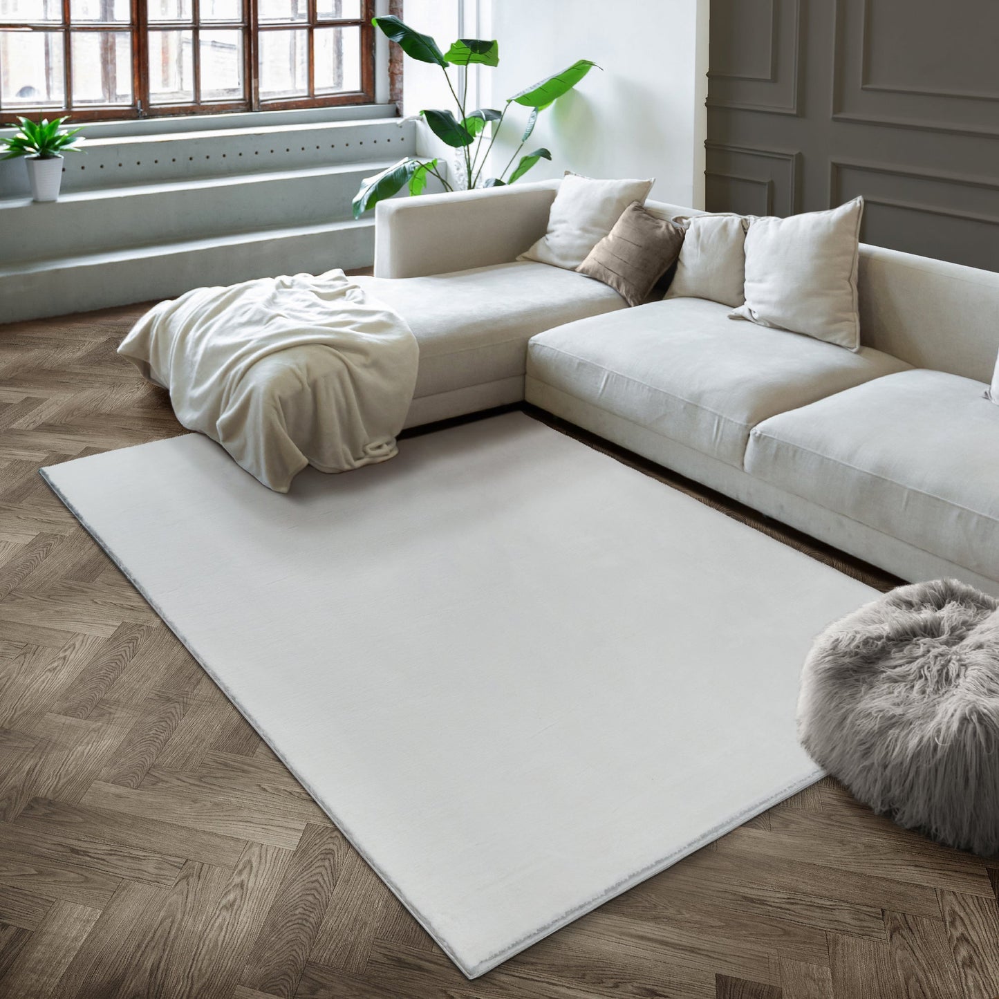 Teppich Sanftflor Creme rechteckig - 230cm x 160cm