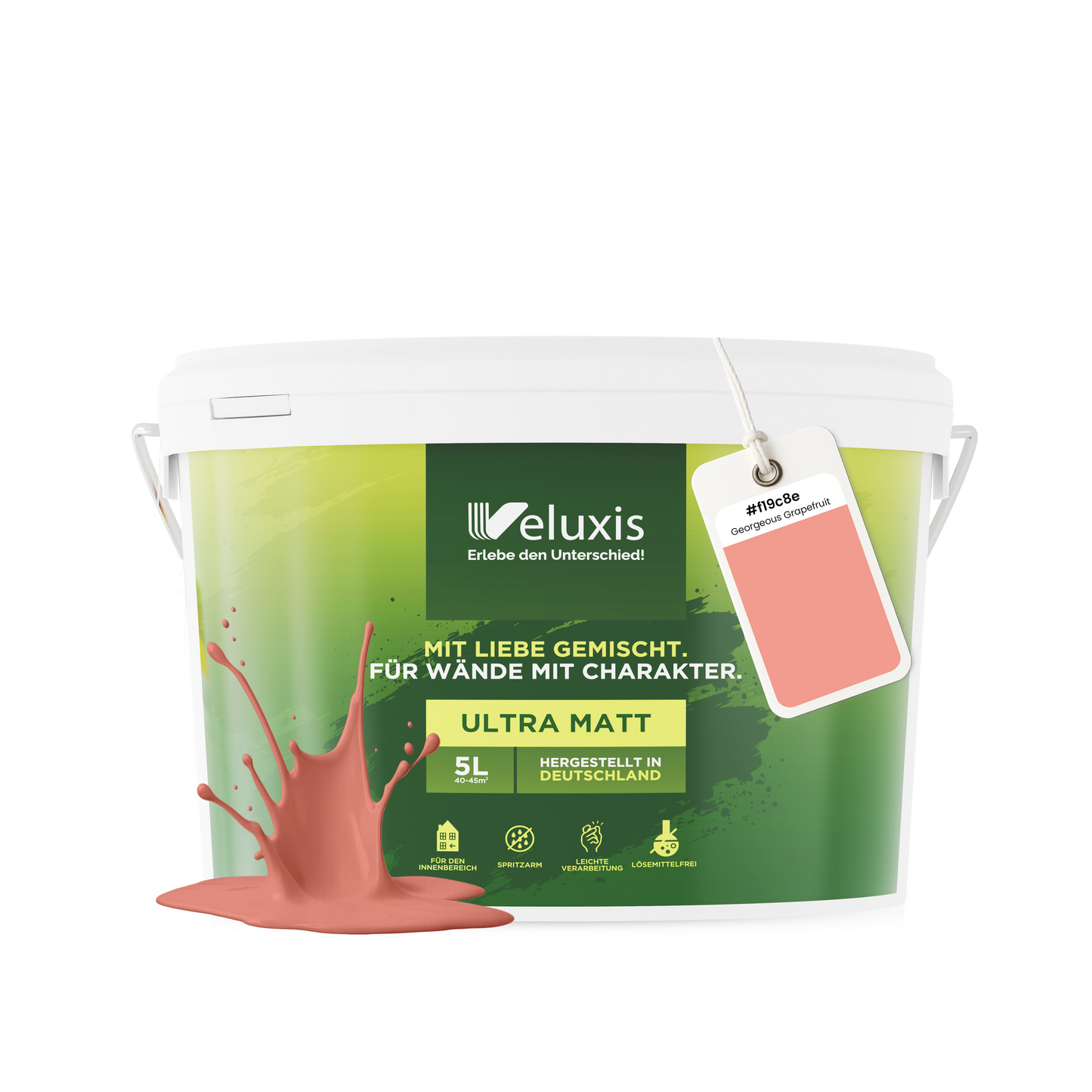 Wandfarbe Georgeous Grapefruit – Made in Germany Veluxis®