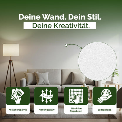 Veluxis® Vliestapete Strukturputz - 10,05 m x 0,53 m