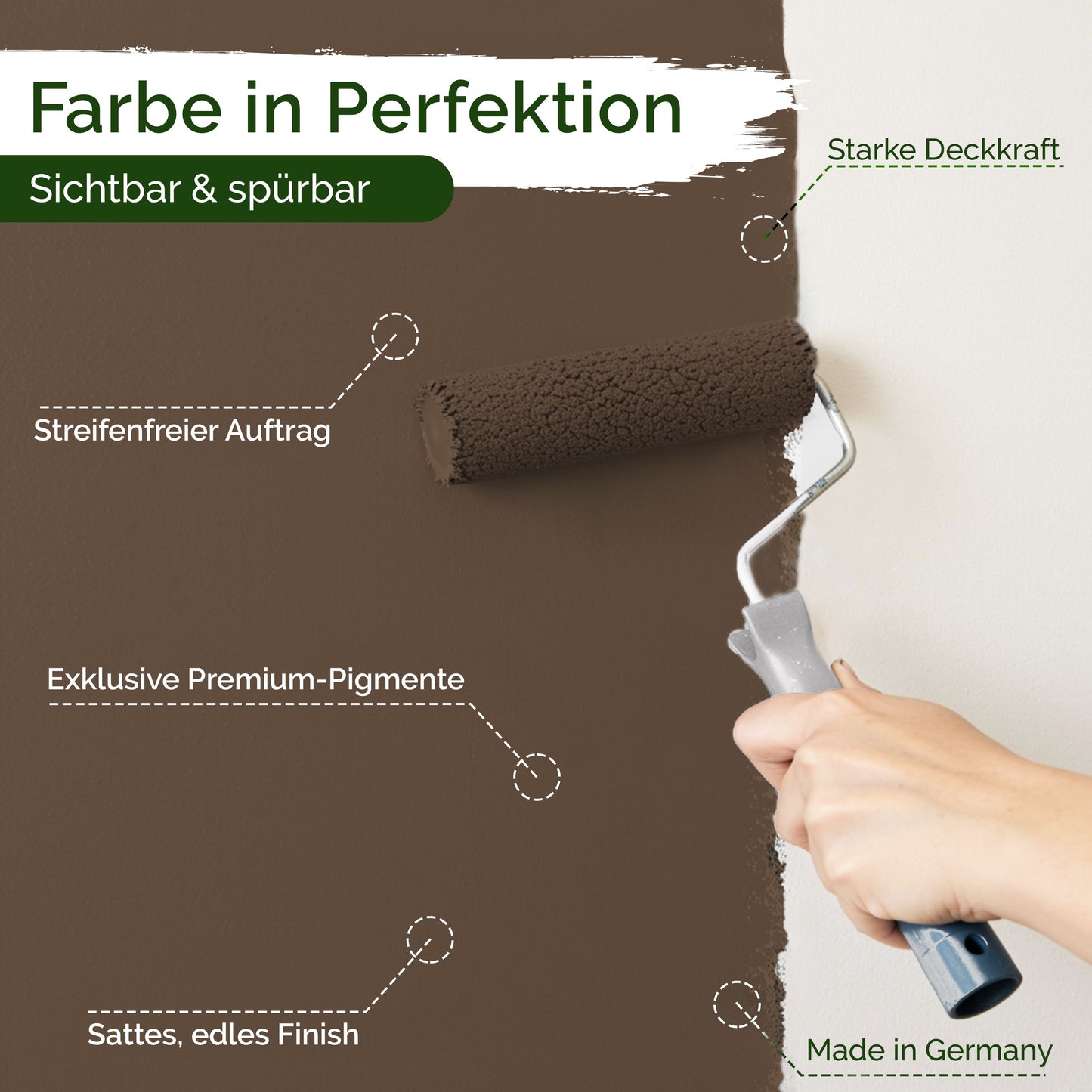 Wandfarbe Premium Braun (Earth Brown)