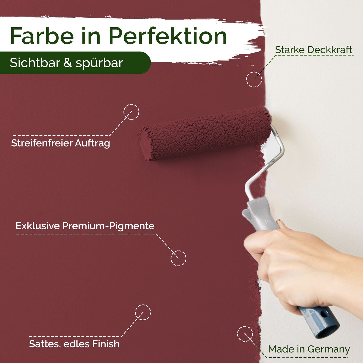 Wandfarbe Premium Rot (Aged Brick)
