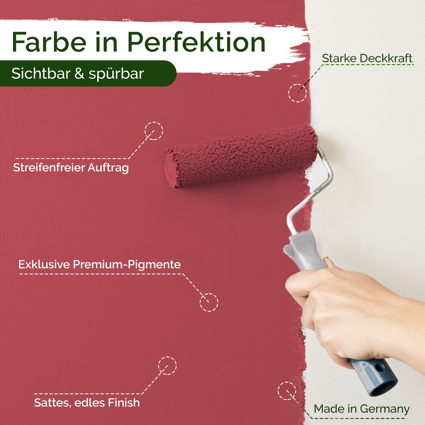 Wandfarbe Premium Rot (Muted Crimson)