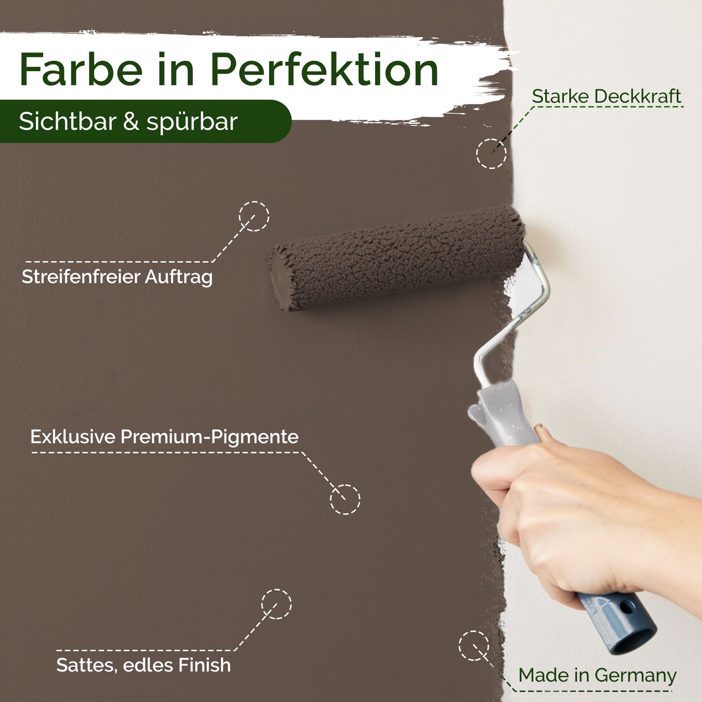 Wandfarbe Premium Braun (Taupe Brown)