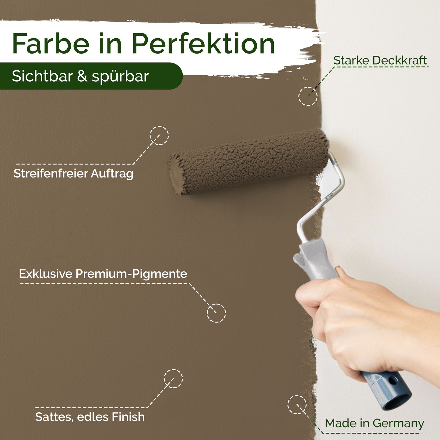 Wandfarbe Premium Braun (Olive Taupe)