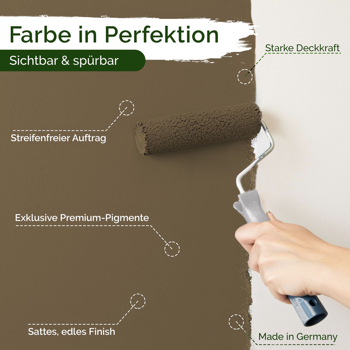 Wandfarbe Premium Braun (Moss Brown)