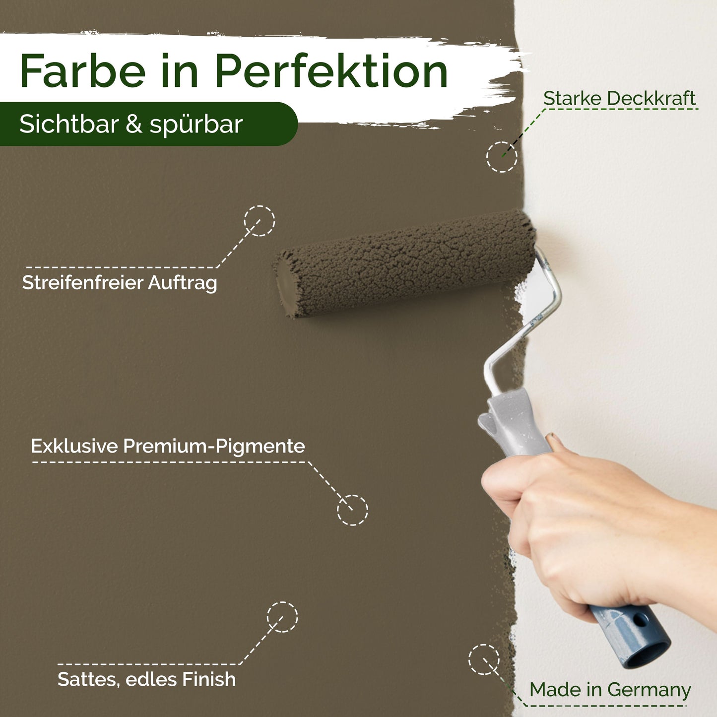 Wandfarbe Premium Braun (Deep Khaki)