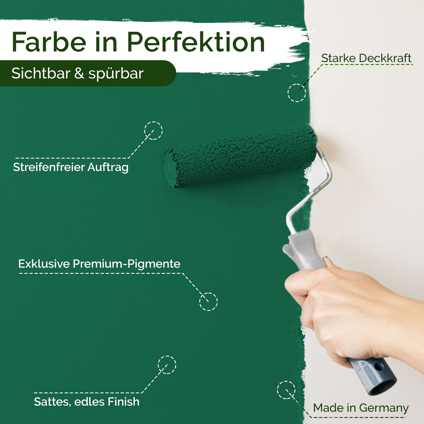 Wandfarbe Premium Grün (Deep Pine)