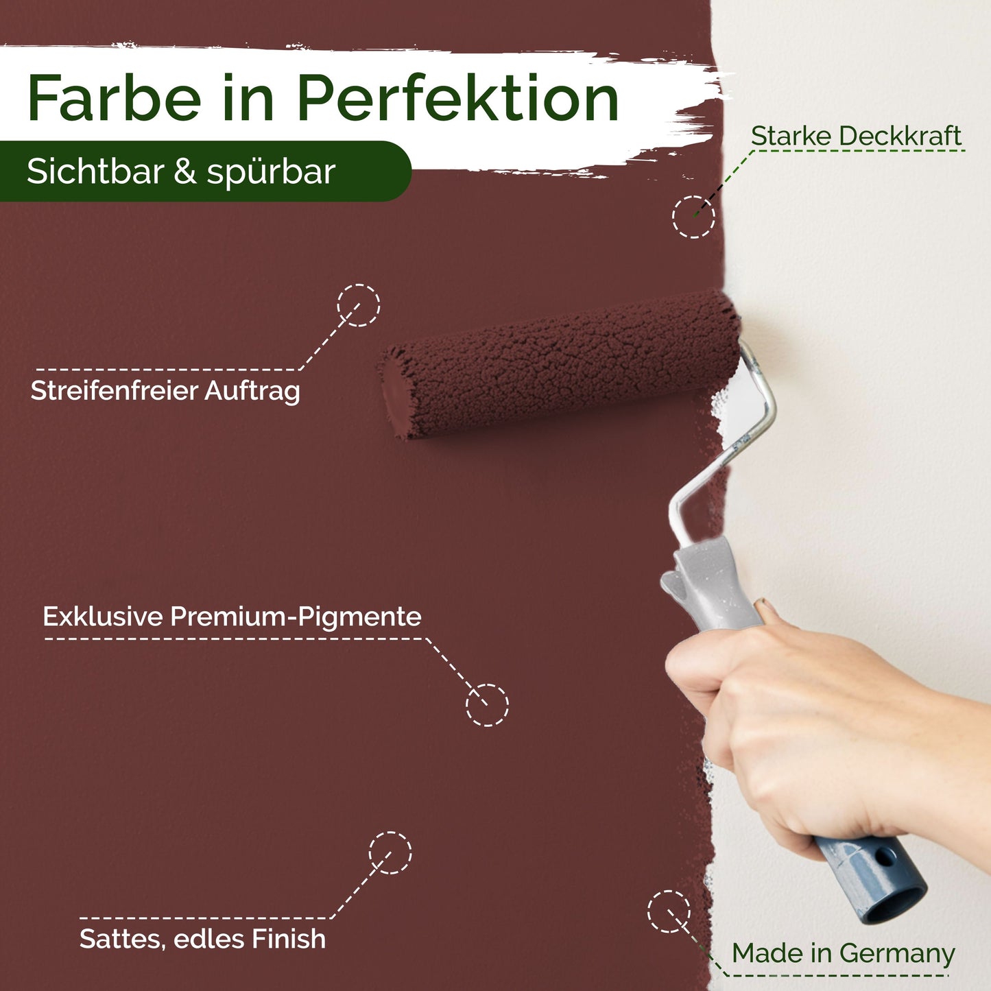 Wandfarbe Premium Rot (Dark Earth)