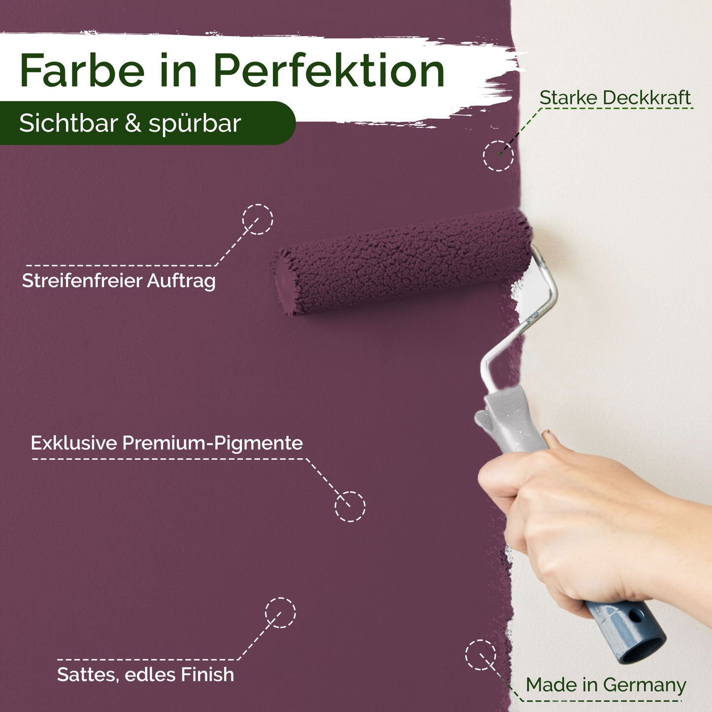 Wandfarbe Premium Violett (Berry Taupe)