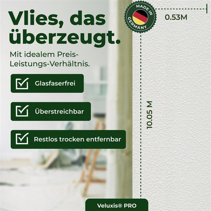 Vliestapete Weiß mit Feiner Putzkörnung