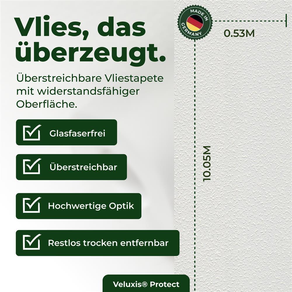 Vliestapete Weiß mit Relief Putzstruktur