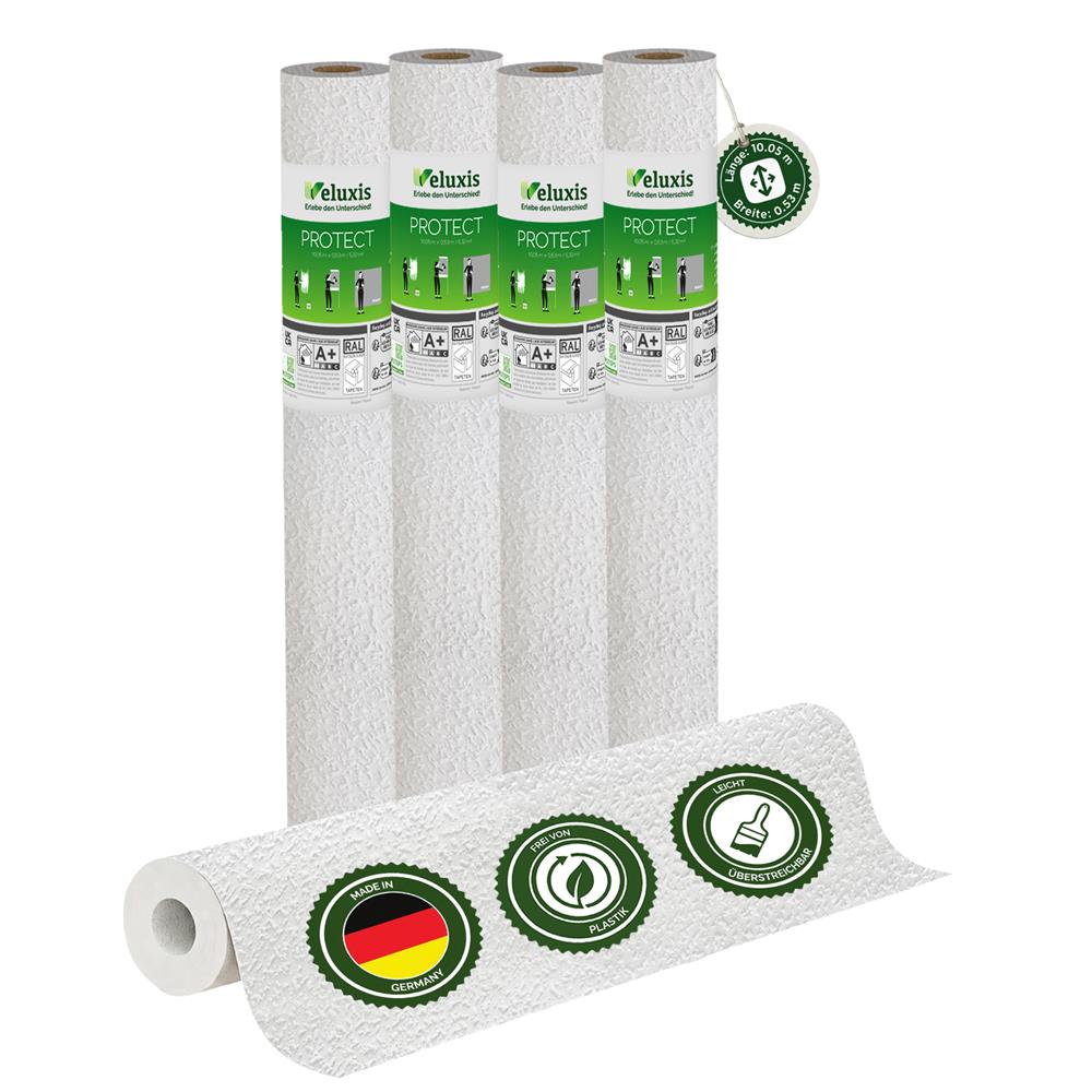 Vliestapete Weiß mit Körnerstruktur