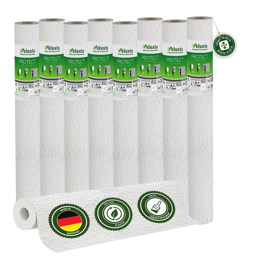 Vliestapete Weiß mit Körnerstruktur