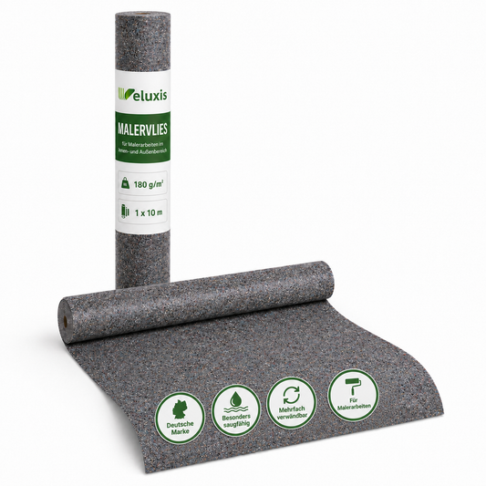 Veluxis Malervlies 180 g/m² 1 x 10 m – Saugvlies mit PE-Folienunterseite