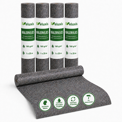 Veluxis Malervlies 180 g/m² 1 x 25 m – Saugvlies mit PE-Folienunterseite