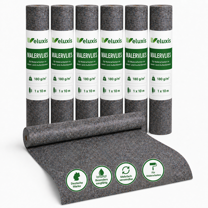 Veluxis Malervlies 180 g/m² 1 x 10 m – Saugvlies mit PE-Folienunterseite