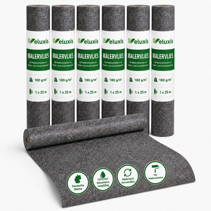 Veluxis Malervlies 180 g/m² 1 x 25 m – Saugvlies mit PE-Folienunterseite