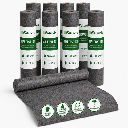 Veluxis Malervlies 180 g/m² 1 x 10 m – Saugvlies mit PE-Folienunterseite