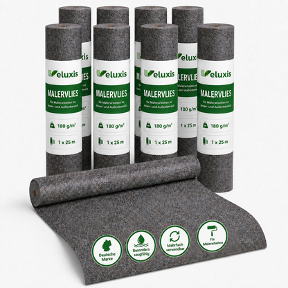 Veluxis Malervlies 180 g/m² 1 x 25 m – Saugvlies mit PE-Folienunterseite