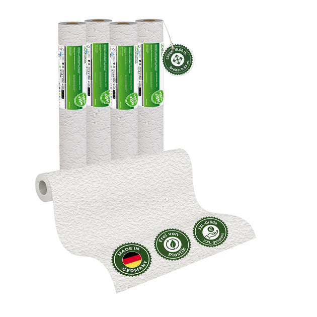 Veluxis® Premium Strukturtapete Putzstruktur XXL Rolle 15 m × 0,53 m