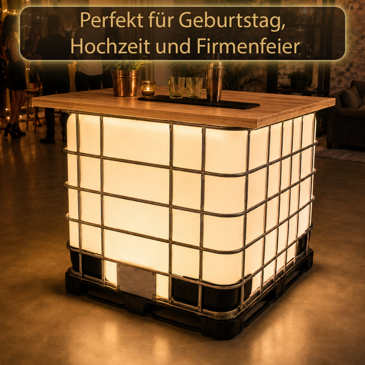 Beleuchteter Partytisch