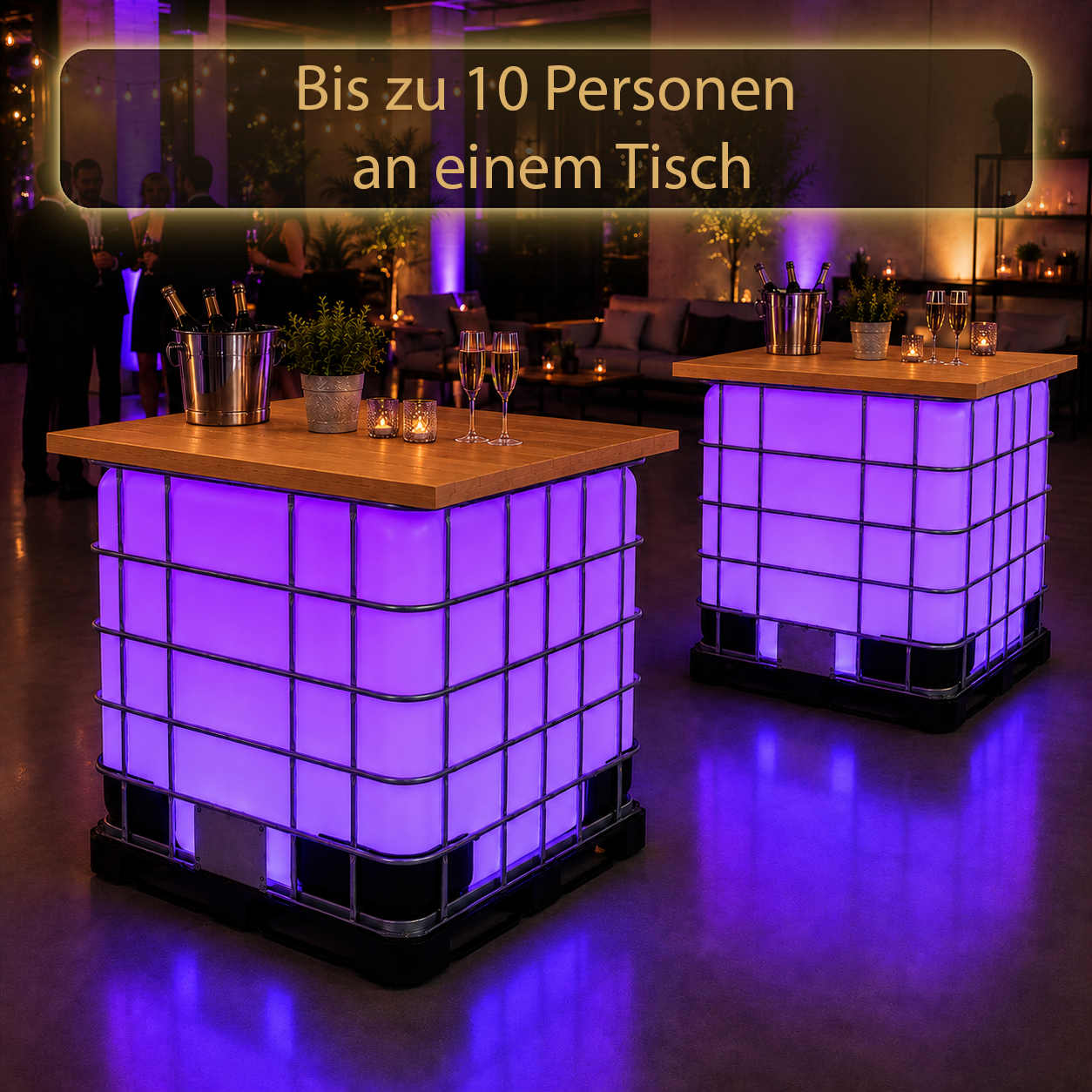 Beleuchteter Partytisch