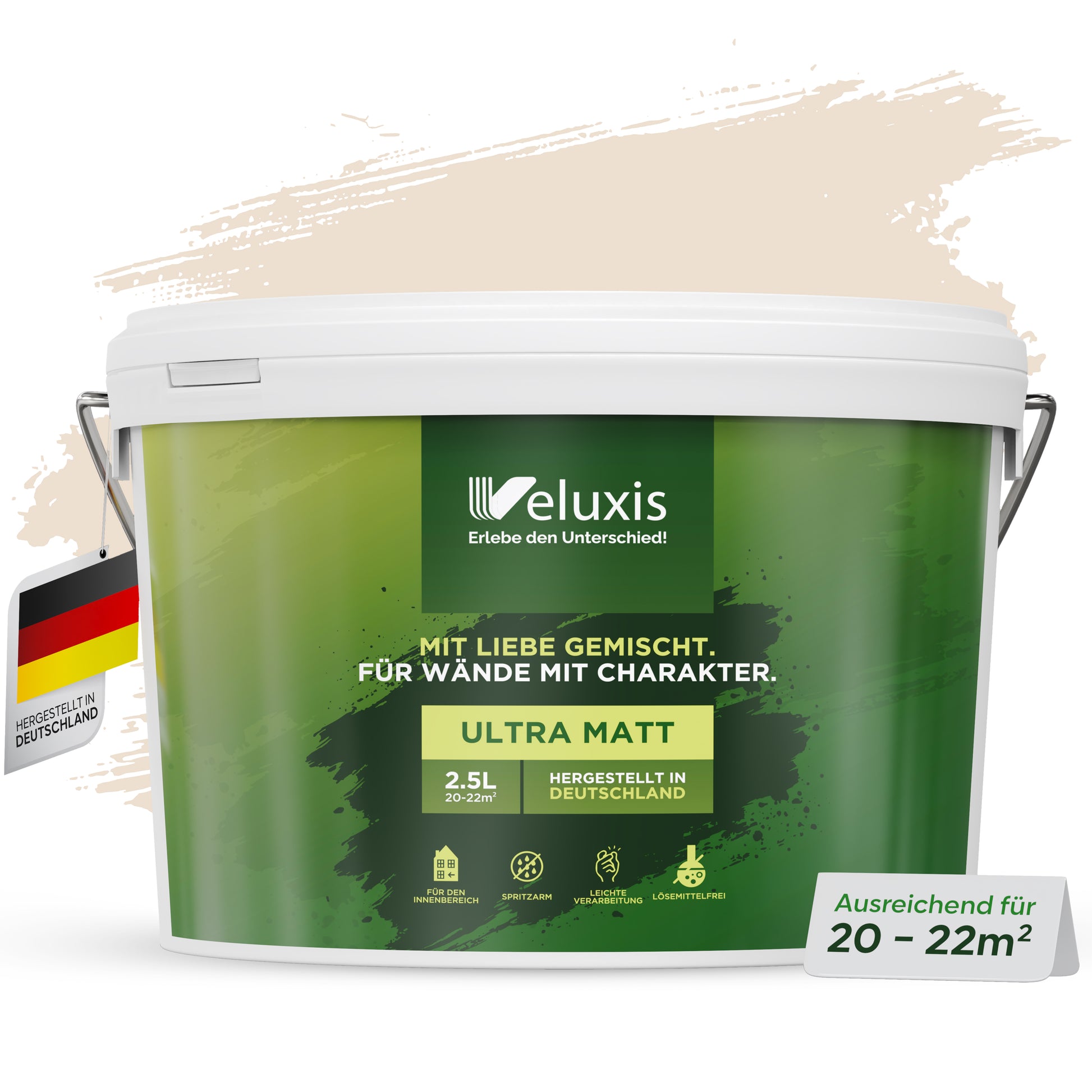 Wandfarbe Precious Popcorn – Universal Creme von Veluxis®