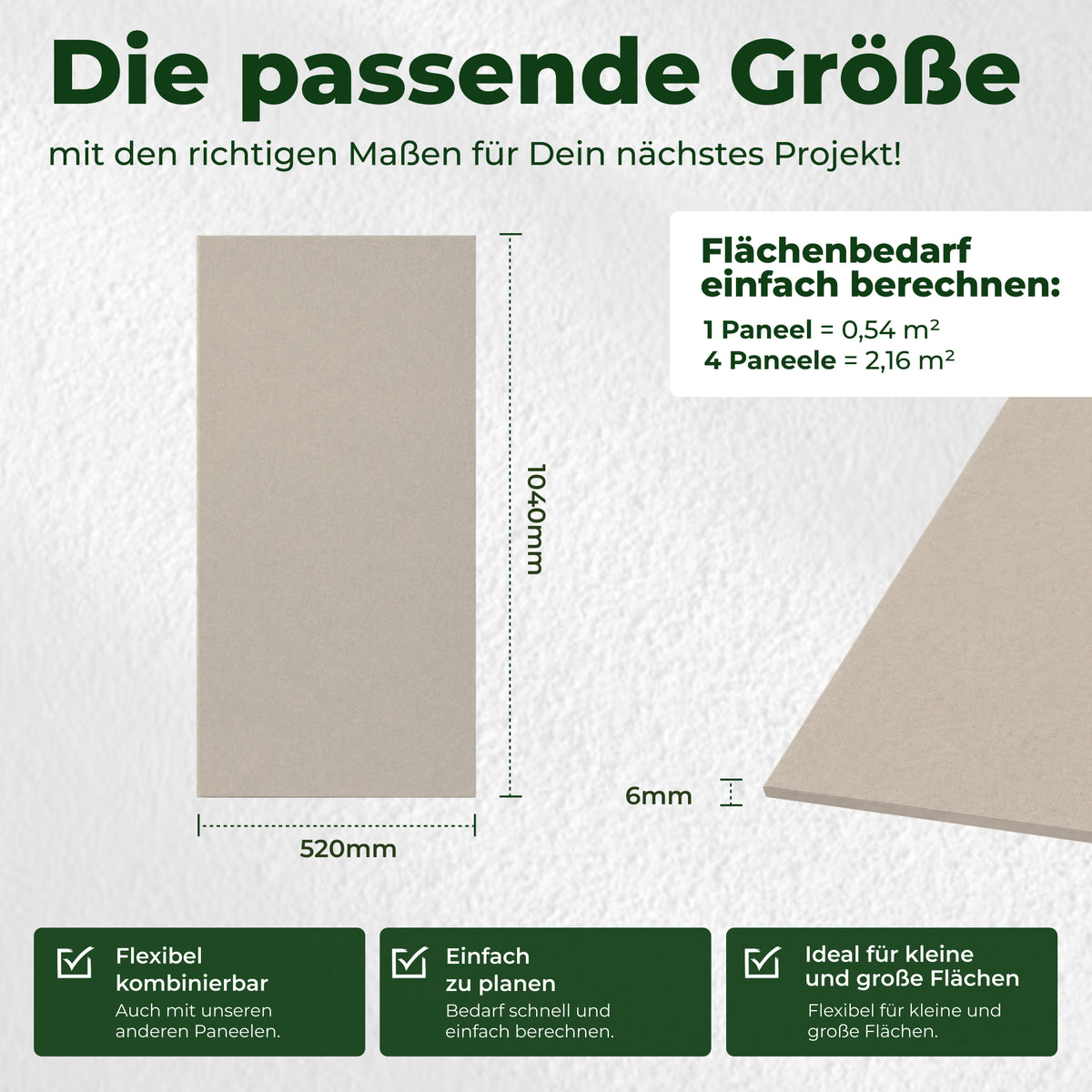 Veluxis Akustikpaneel Filz 52x104 cm rPET Wandpaneel Sandbeige