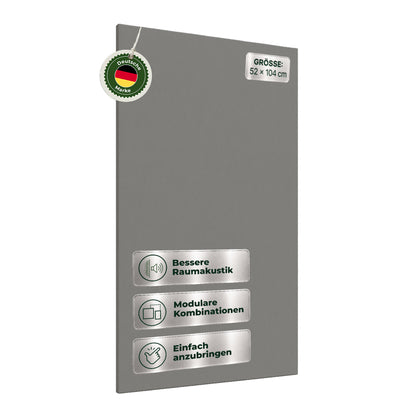 Veluxis Akustikpaneel Filz 52x104 cm rPET Wandpaneel Platingrau