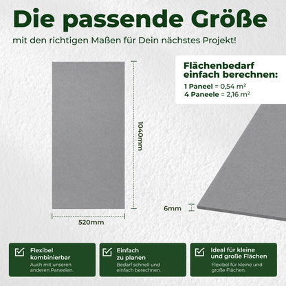 Veluxis Akustikpaneel Filz 52x104 cm rPET Wandpaneel Platingrau