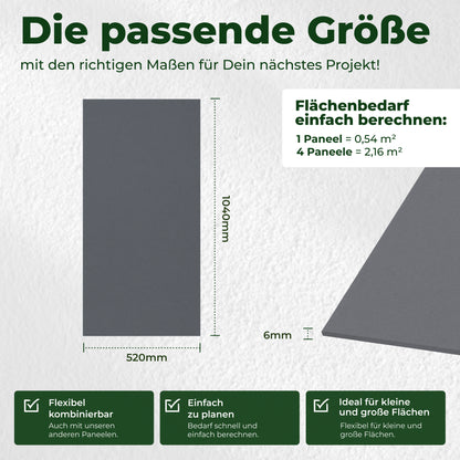 Veluxis Akustikpaneel Filz 52x104 cm rPET Wandpaneel Anthrazitgrau