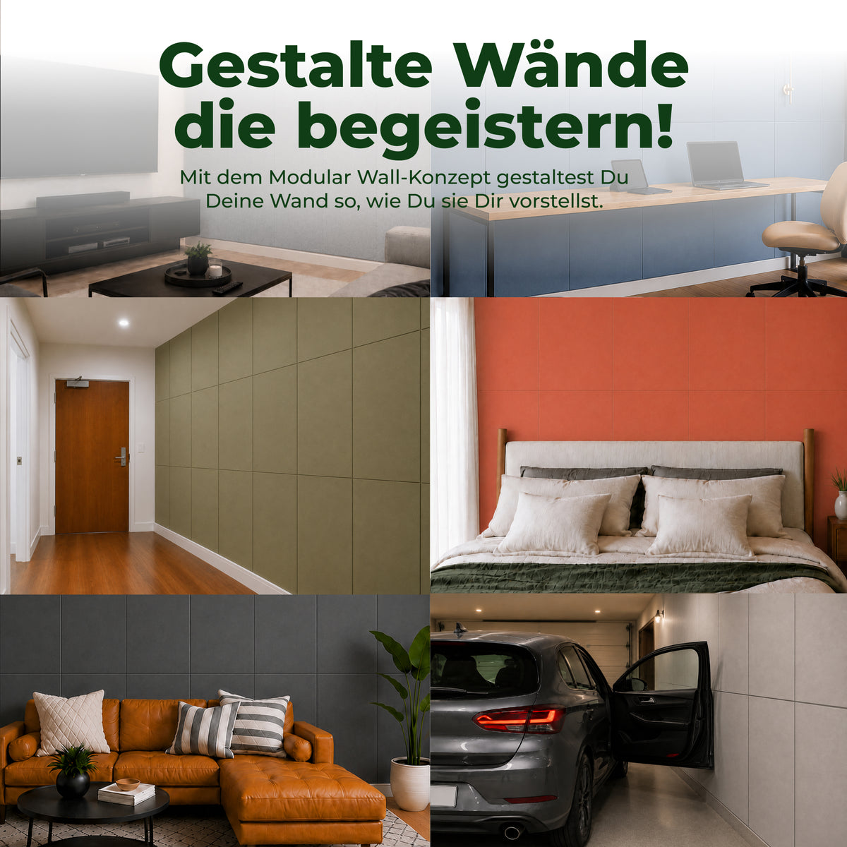 Veluxis Akustikpaneel Filz 52x104 cm rPET Wandpaneel Limettengrün