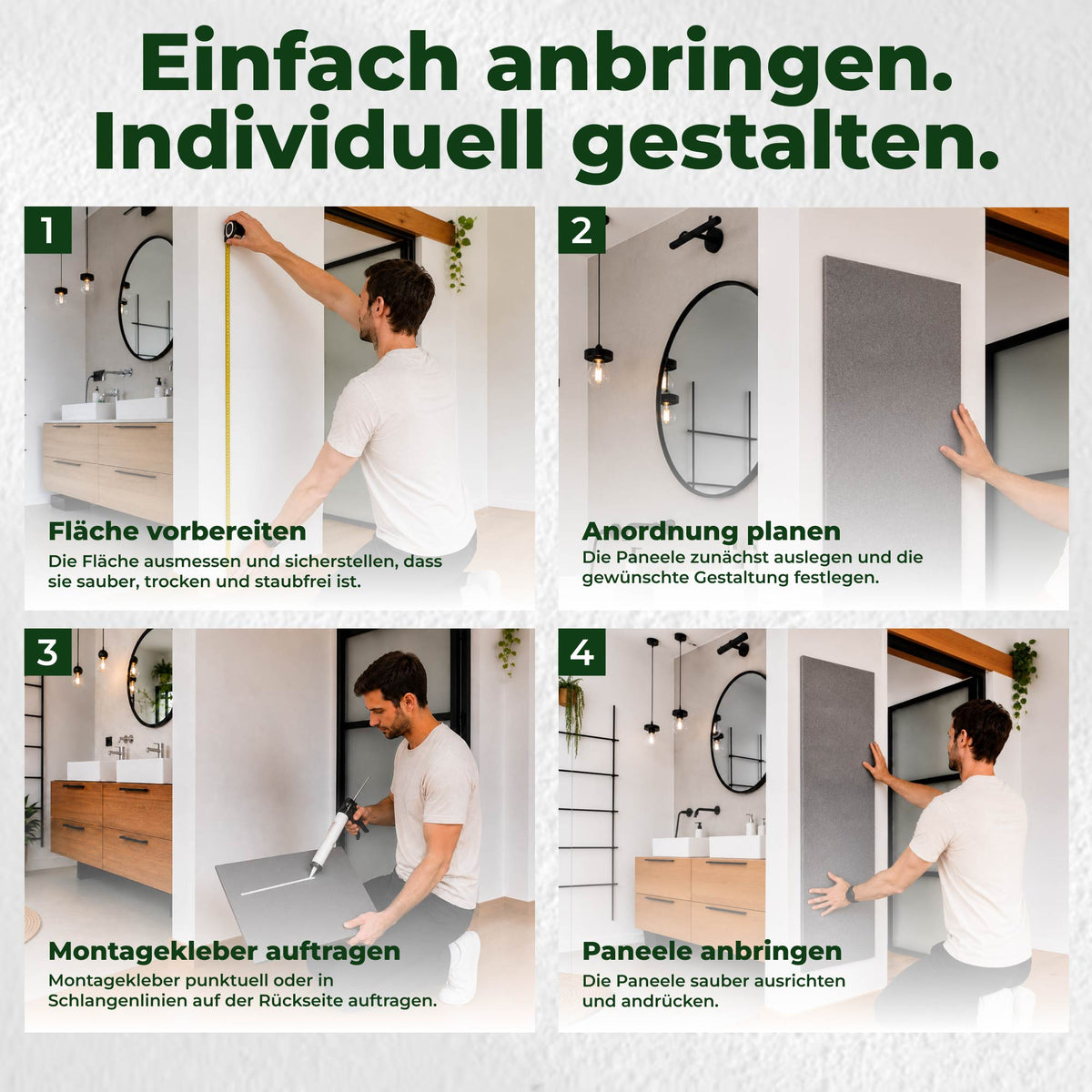 Veluxis Akustikpaneel Filz 52x104 cm rPET Wandpaneel Limettengrün