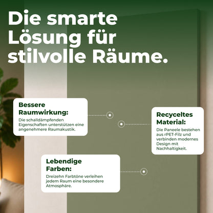 Veluxis Akustikpaneel Filz 52x104 cm rPET Wandpaneel Salbeigrün