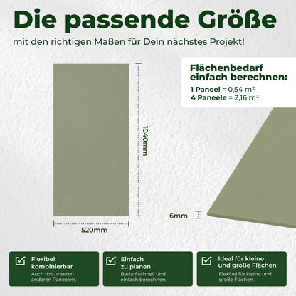 Veluxis Akustikpaneel Filz 52x104 cm rPET Wandpaneel Salbeigrün
