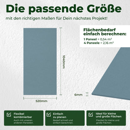 Veluxis Akustikpaneel Filz 52x104 cm rPET Wandpaneel Eisblau