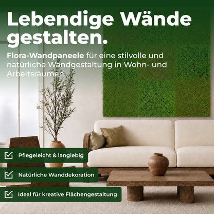 Veluxis Pflanzenpaneel 52x52 cm Wandbegrünung Podocarpus-Grün