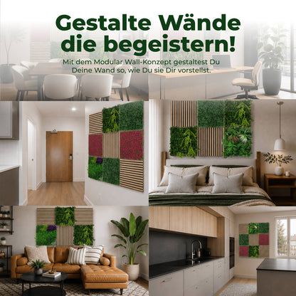 Veluxis Pflanzenpaneel 52x52 cm Kunstpflanzen Flora Kaskade Mix