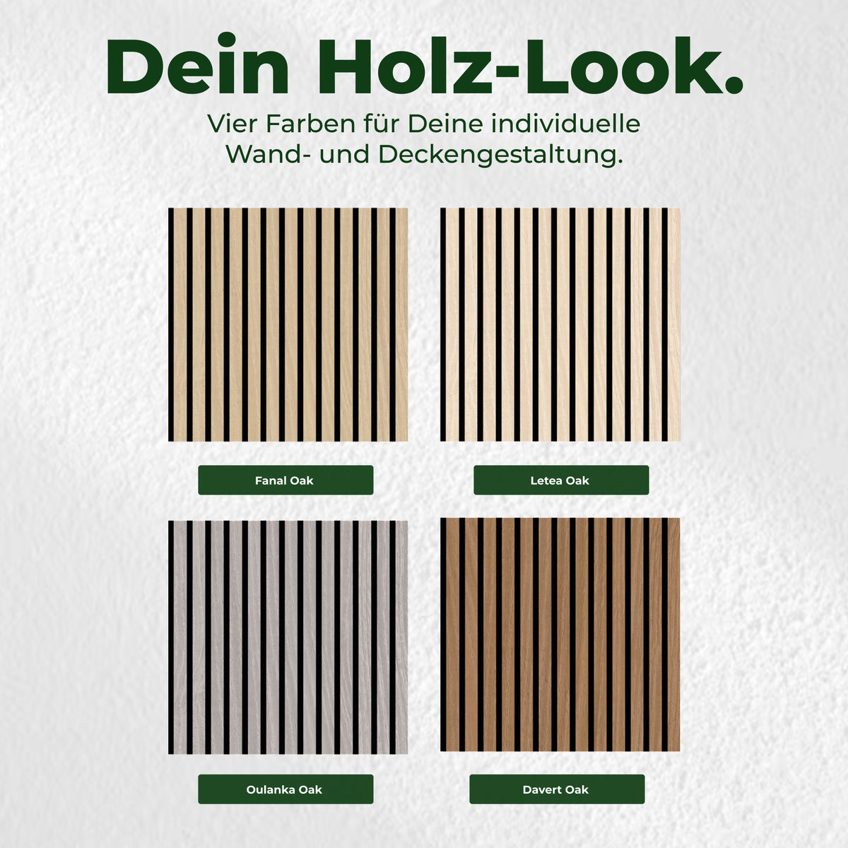 Veluxis Akustikpaneel Holz 52x52 cm Echtholzfurnier Eiche Dunkel