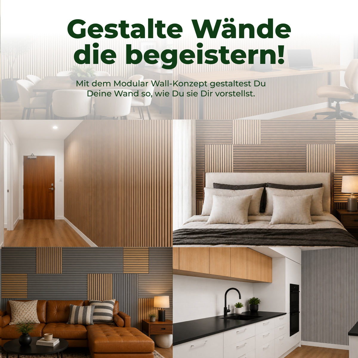 Veluxis Akustikpaneel Holz 52x104 cm Echtholzfurnier Eiche Natur