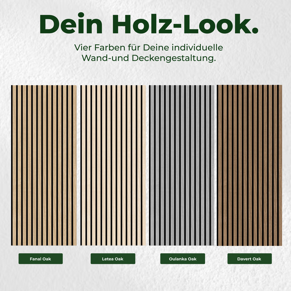 Veluxis Akustikpaneel Holz 52x104 cm Echtholzfurnier Eiche Dunkel