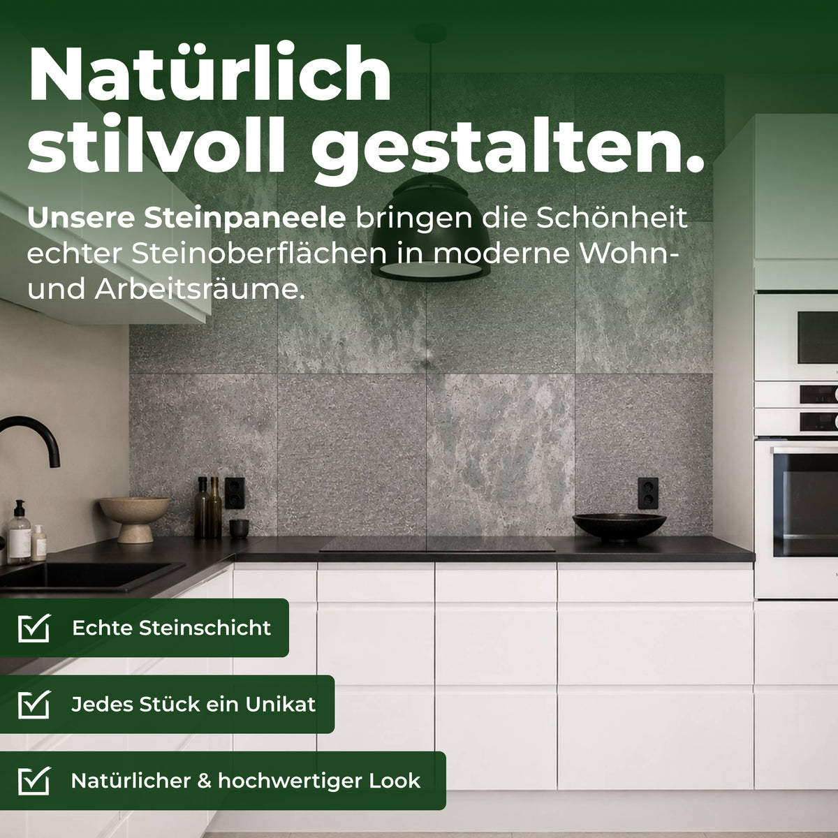 Veluxis Steinpaneel 52x52 cm echte Steinschicht Elfenbein-Sandstein